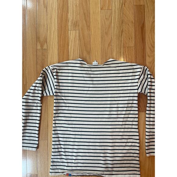 KULE Striped Shirt, XS, Cream and Navy - Picture 4 of 4